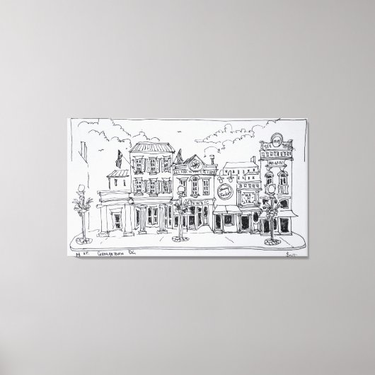 Toile Vue de M Street à Georgetown, Washington DC. (Recto)
