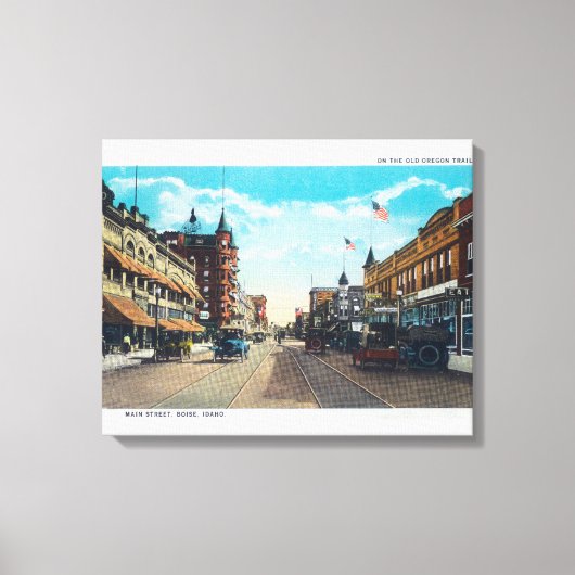 Toile Vue de Main Street avec Ford Model-T (Recto)