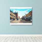 Toile Vue de Main Street avec Ford Model-T (Insitu (Plancher de Bois))