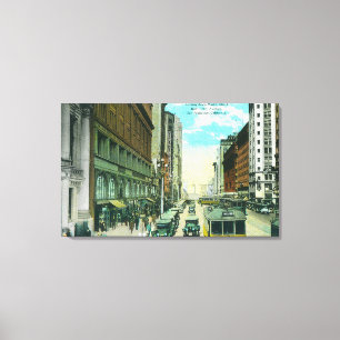 Toile Vue de Market Street de Grant Street