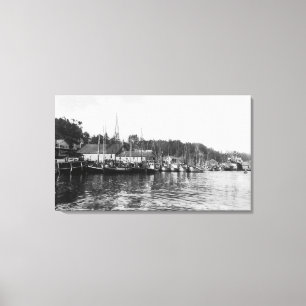 Toile Vue de Newport, bord de mer de l'Orégon de flotte