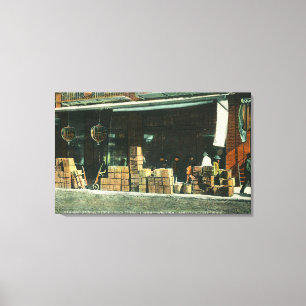 Toile Vue de nouveaux immigrés chinois sur le trottoir