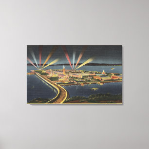 Toile Vue de nuit d'île de trésor, expo d'Internat'l