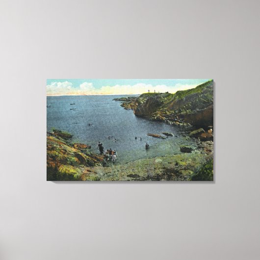 Toile Vue de Perkins Cove, Scène de natation (Recto)