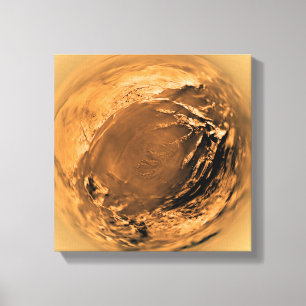 Toile vue de Poisson-oeil de la surface du titan