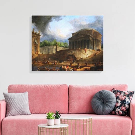 Toile Vue de Ripetta par Hubert Robert (Insitu(Salon))
