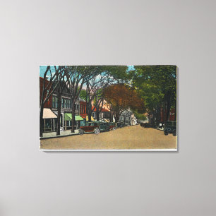 Toile Vue de rue principale de section d'affaires