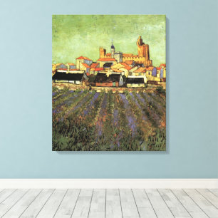 Toile Vue de Saintes Maries par Vincent van Gogh