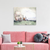 Toile Vue de Scarborough, avec un Brig Collier (Insitu(Salon))