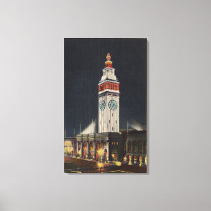 Toile Vue de soirée du bâtiment de ferry