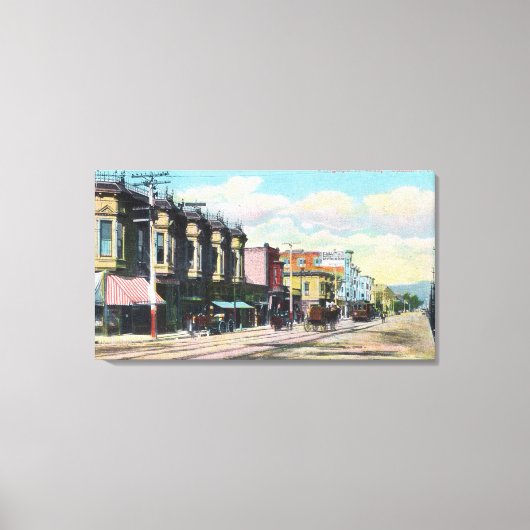 Toile Vue de Telegraph Ave avec des chariots (Recto)
