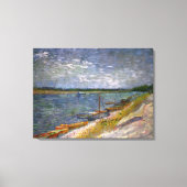 Toile Vue de Van Gogh de rivière avec des bateaux (Recto)