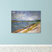 Toile Vue de Van Gogh de rivière avec des bateaux (Insitu (Plancher de Bois))