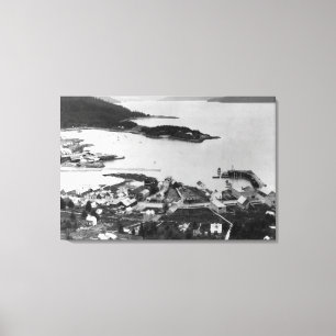 Toile Vue de ville de Wrangell, photographie de l'Alaska