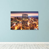 Toile Vue d'ensemble de Boston la nuit (Insitu (Plancher de Bois))