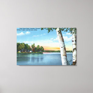 Toile Vue des au sol de camping d'état de crique de