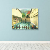 Toile Vue des baigneurs dans les bains (Insitu (Plancher de Bois))