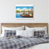 Toile Vue des bateaux de pêche au port (Insitu(Chambre))