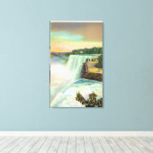 Toile Vue des chutes américaines de Goat Island (Insitu (Plancher de Bois))