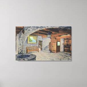 Toile Vue des drapeaux américains, britanniques, et