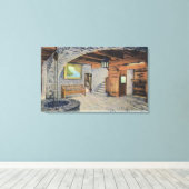 Toile Vue des drapeaux américains, britanniques et franç (Insitu (Plancher de Bois))