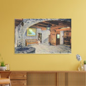 Toile Vue des drapeaux américains, britanniques et franç (Insitu(Salon))