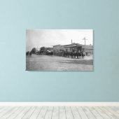 Toile Vue des équipes de chevaux Wagon sur la rue (Insitu (Plancher de Bois))