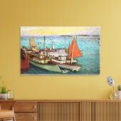 Toile Vue des gélules et des navires au quai (Insitu(Salon))