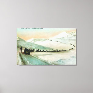 Toile Vue des grimpeurs de traînée d'hiver