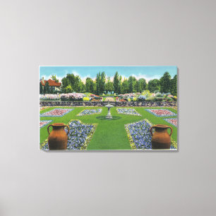Toile Vue des jardins d'un domaine de lac Chautauqua