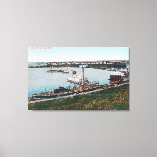 Toile Vue des navires dans le DockSt. Michael, AK (Recto)
