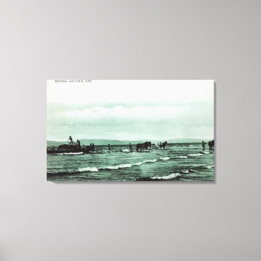 Toile Vue des pêcheurs Pêche de la Seine, Chariots à che (Recto)