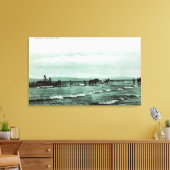 Toile Vue des pêcheurs Pêche de la Seine, Chariots à che (Insitu(Salon))