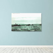 Toile Vue des pêcheurs Pêche de la Seine, Chariots à che (Insitu (Plancher de Bois))