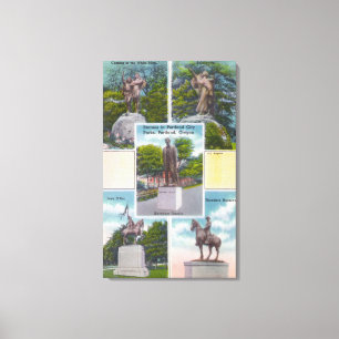 Toile Vue des statues dans les parcs de Portland City