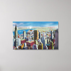 Toile Vue d'horizon de Midtown vers l'East River