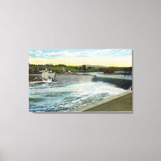 Toile Vue du barrage Libby-Dingleys (Recto)