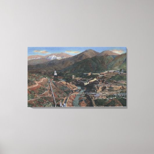 Toile Vue du barrage pendant la construction (Recto)