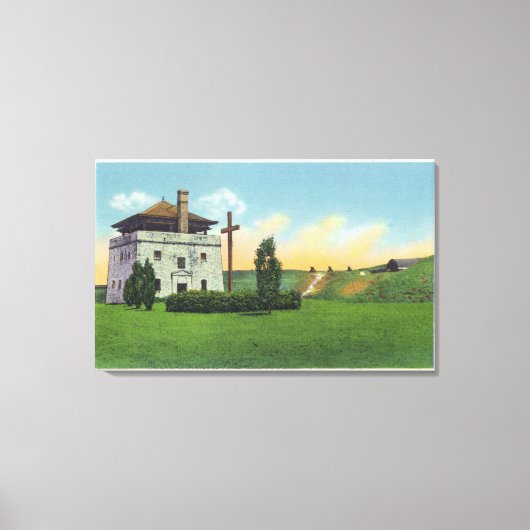 Toile Vue du Corps de Garde dans le vieux château frança (Recto)