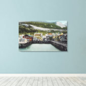 Toile Vue du front de mer et de la villeDouglass, AK (Insitu (Plancher de Bois))