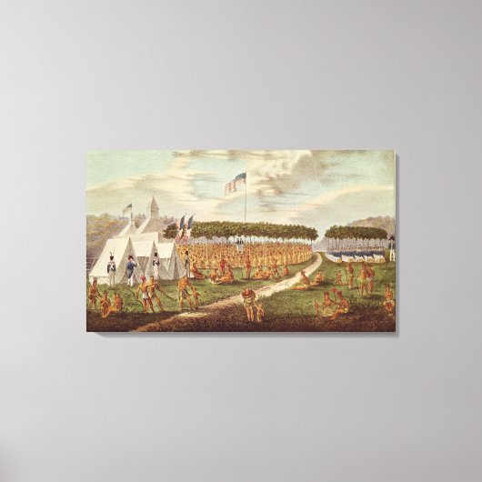 Toile Vue du grand traité tenu à Prairie du (Recto)