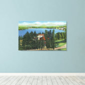 Toile Vue du lac Mirror et du lac Mirror (Insitu (Plancher de Bois))