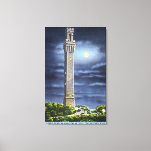 Toile Vue du Mémorial du pèlerin à la nuit (Recto)