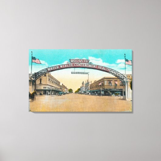 Toile Vue du Modesto Accueillant ArchModesto, CA (Recto)