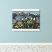 Toile Vue du mont San Jacinto, Yucca Mohavensis (Insitu (Plancher de Bois))