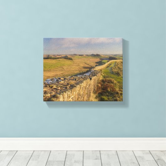 Toile Vue du mur d'Hadrien, Northumberland (Insitu (Plancher de Bois))