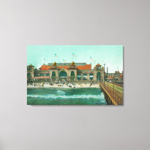 Toile Vue du pavillon se baignant et du pilier