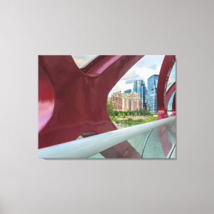 Toile Vue du Peace Bridge sur la skyline de Calgary