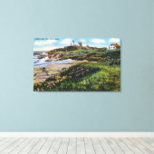 Toile Vue du phare de Nubble depuis York Beach (Insitu (Plancher de Bois))