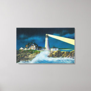 Toile Vue du phare de Portland Head sur Casco Bay